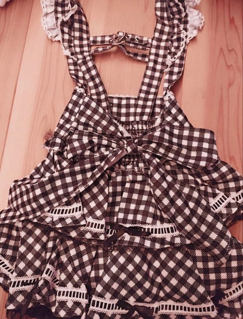 LIZLISA はしごリボンギンガムティアードスカパン