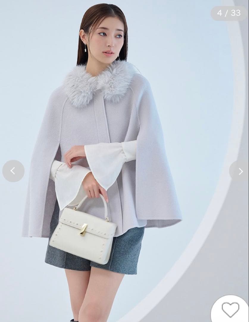 CELFORD セルフォード ファーティペットケープ LGRY ファーコート