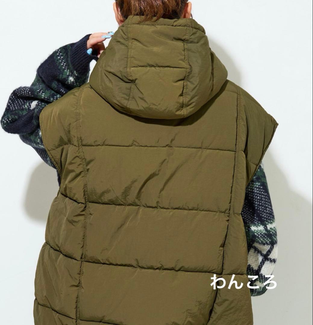 【新品未使用】フリークスストア中綿キルト ボリューム フーディー ベスト グレー