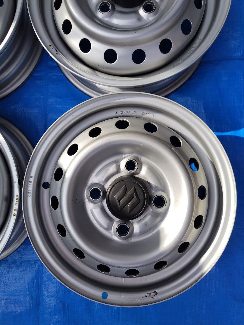 12インチ・スチールホイール4本、スズキ純正、4H-100㎜、送料込み