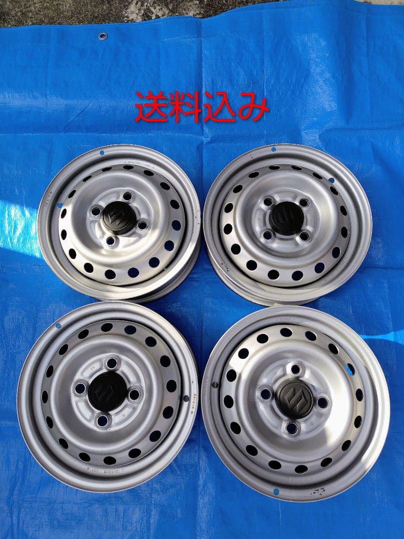 12インチ・スチールホイール4本、スズキ純正、4H-100㎜、送料込み