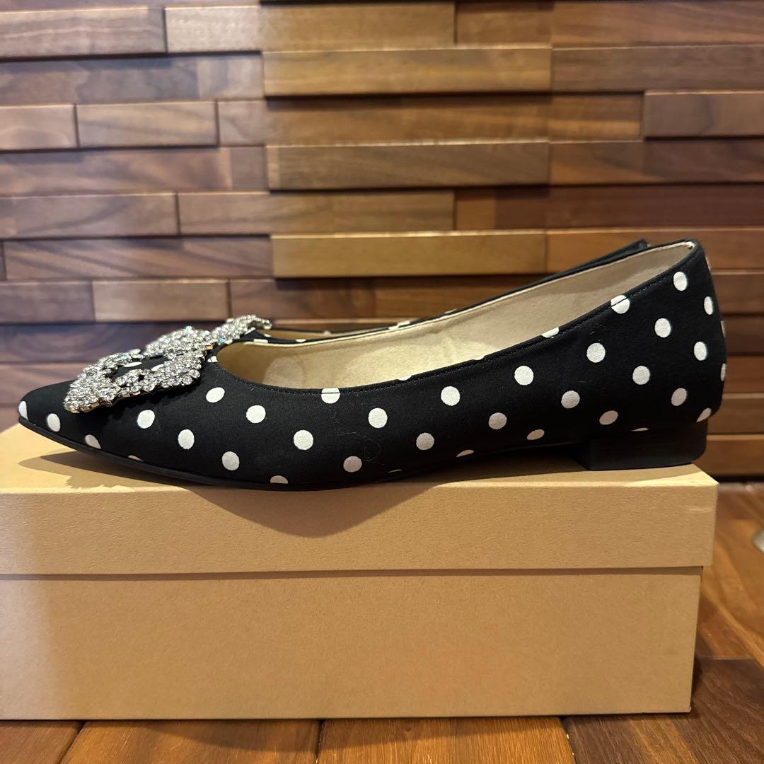 OHGA ビジュー付きフラットシューズ 23.5cm