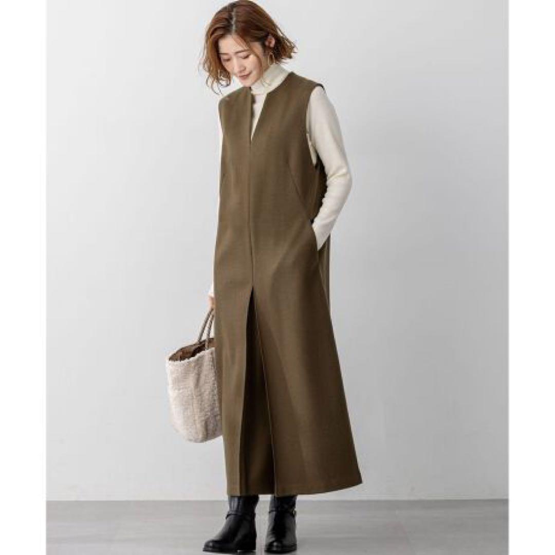 23区S【現行品】ウールミルドジャージー ボックスタック ジャンパースカート