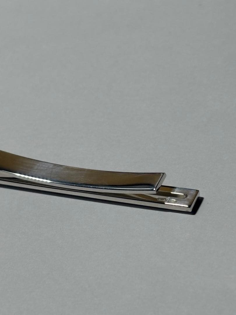 GUCCI グッチ シルバー925 ネクタイピン クリップ式／純正収納袋付き