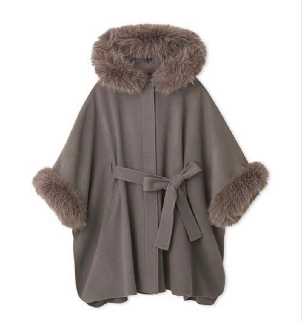 セルフォード ファーポンチョコート　モカ