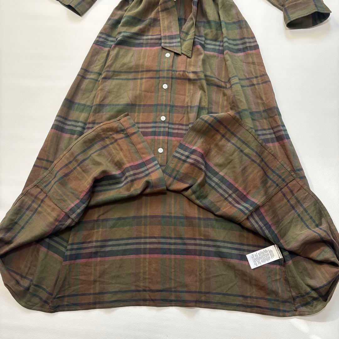 ポロラルフローレン 近年 チェック シャツ ワンピース ベルト ロング マキシ丈