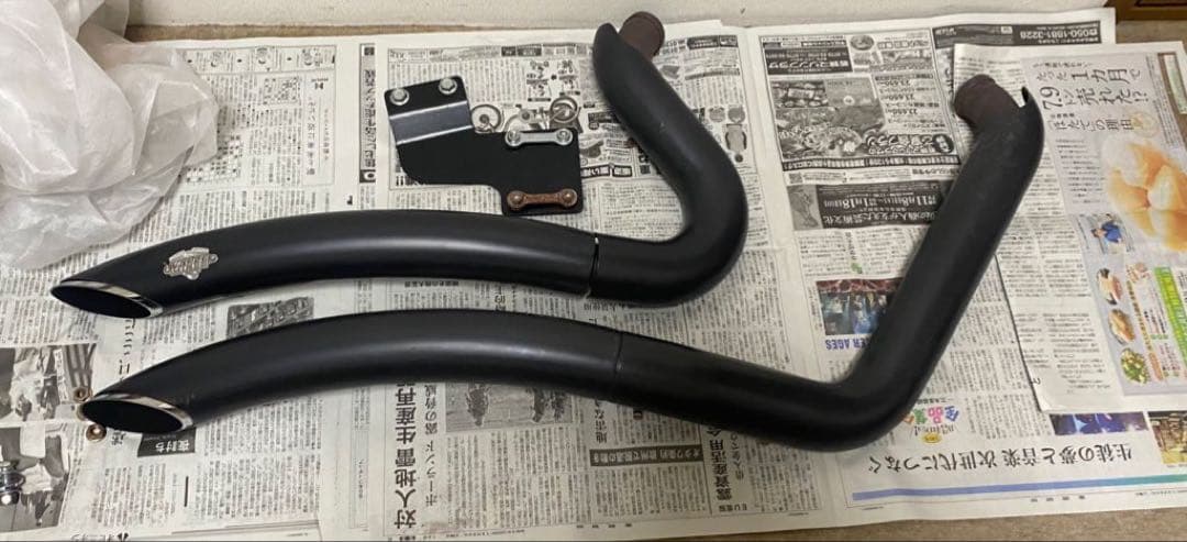 ブラック マフラー スチール製 クロームエッジ