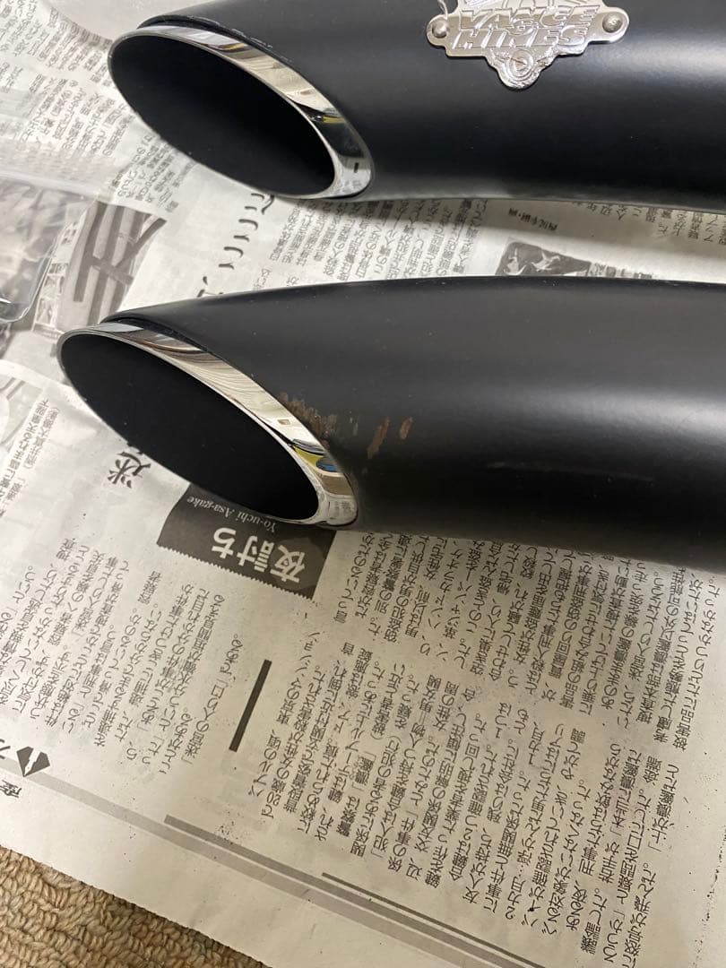 ブラック マフラー スチール製 クロームエッジ