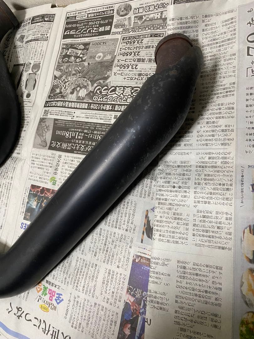 ブラック マフラー スチール製 クロームエッジ