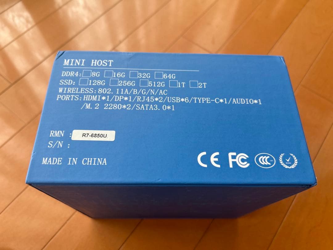 AMD Ryzen 7 PRO 6850U ミニPC