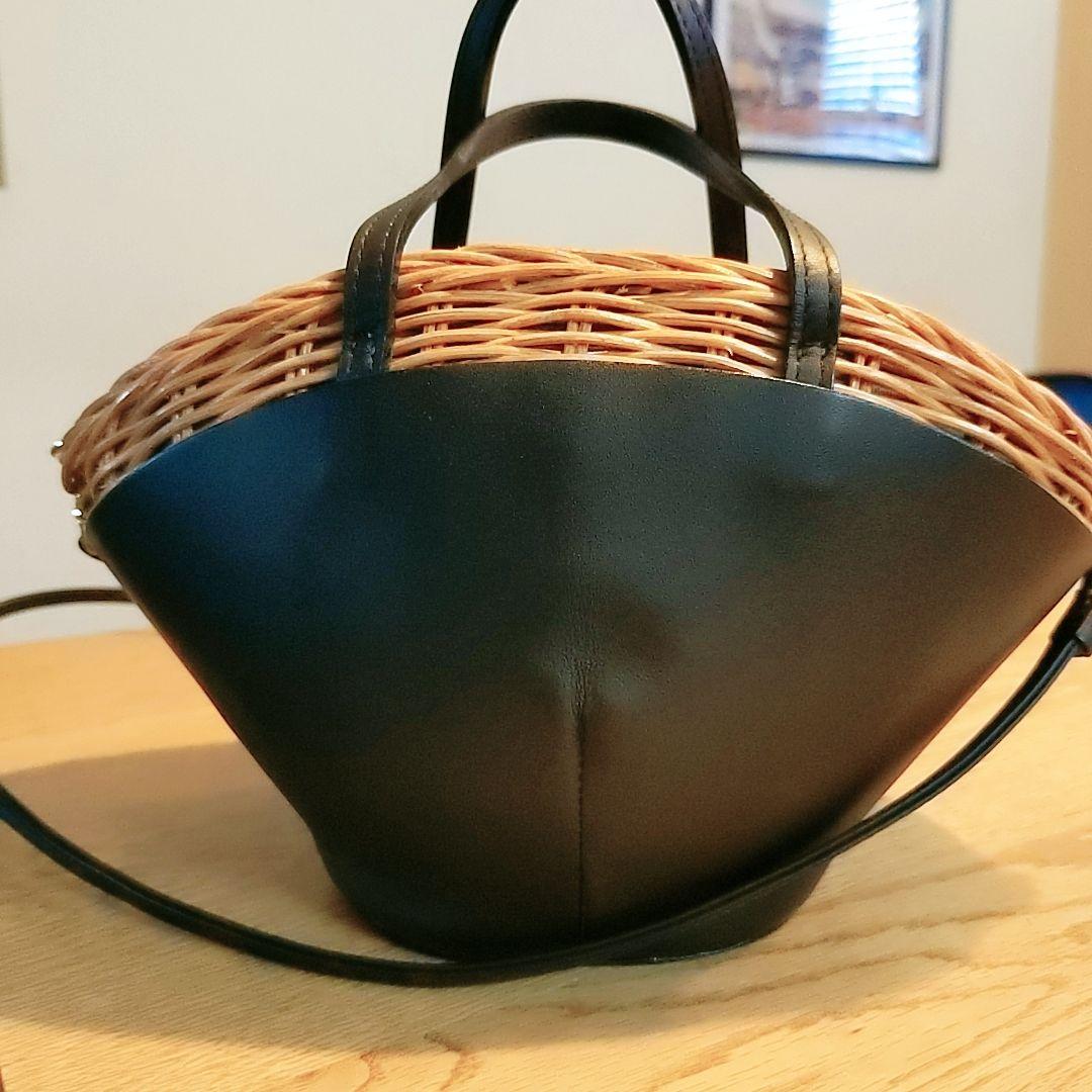 The Bagmati ウィッカー編み ラタン カウレザー 2way かごバッグ