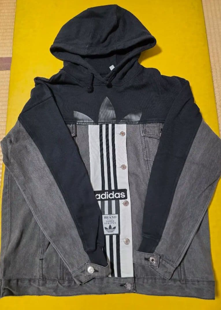 adidas×dry clean only　デニムパーカー　サイズM