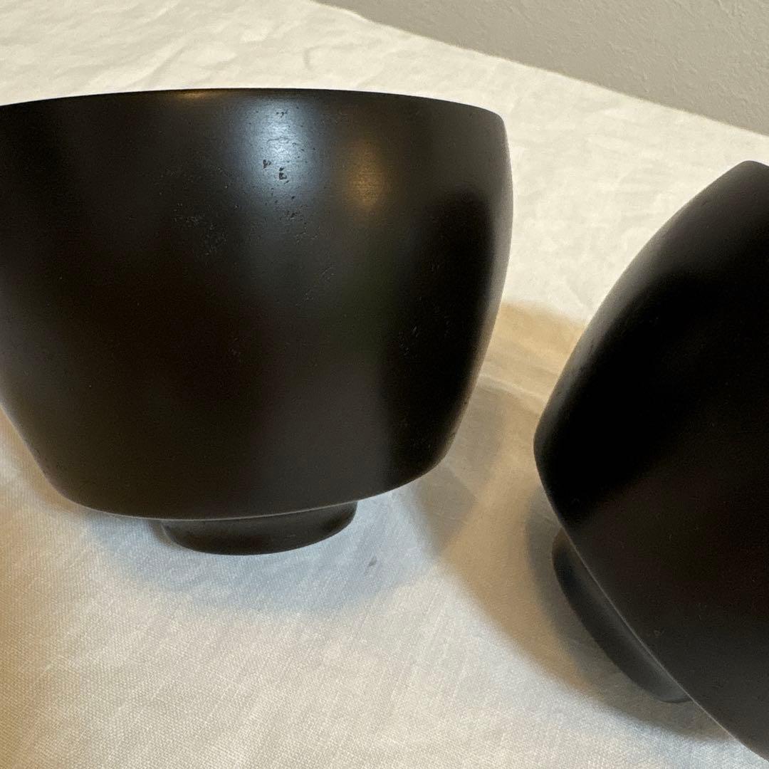 杉田明彦　漆器 筒形椀 汁椀 中 黒 ［未使用］2個