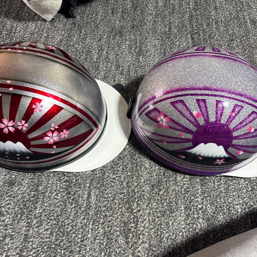 コルクヘルメット左（赤ラメ）