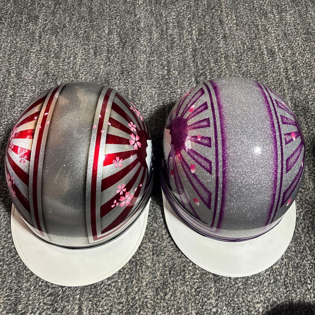 コルクヘルメット左（赤ラメ）