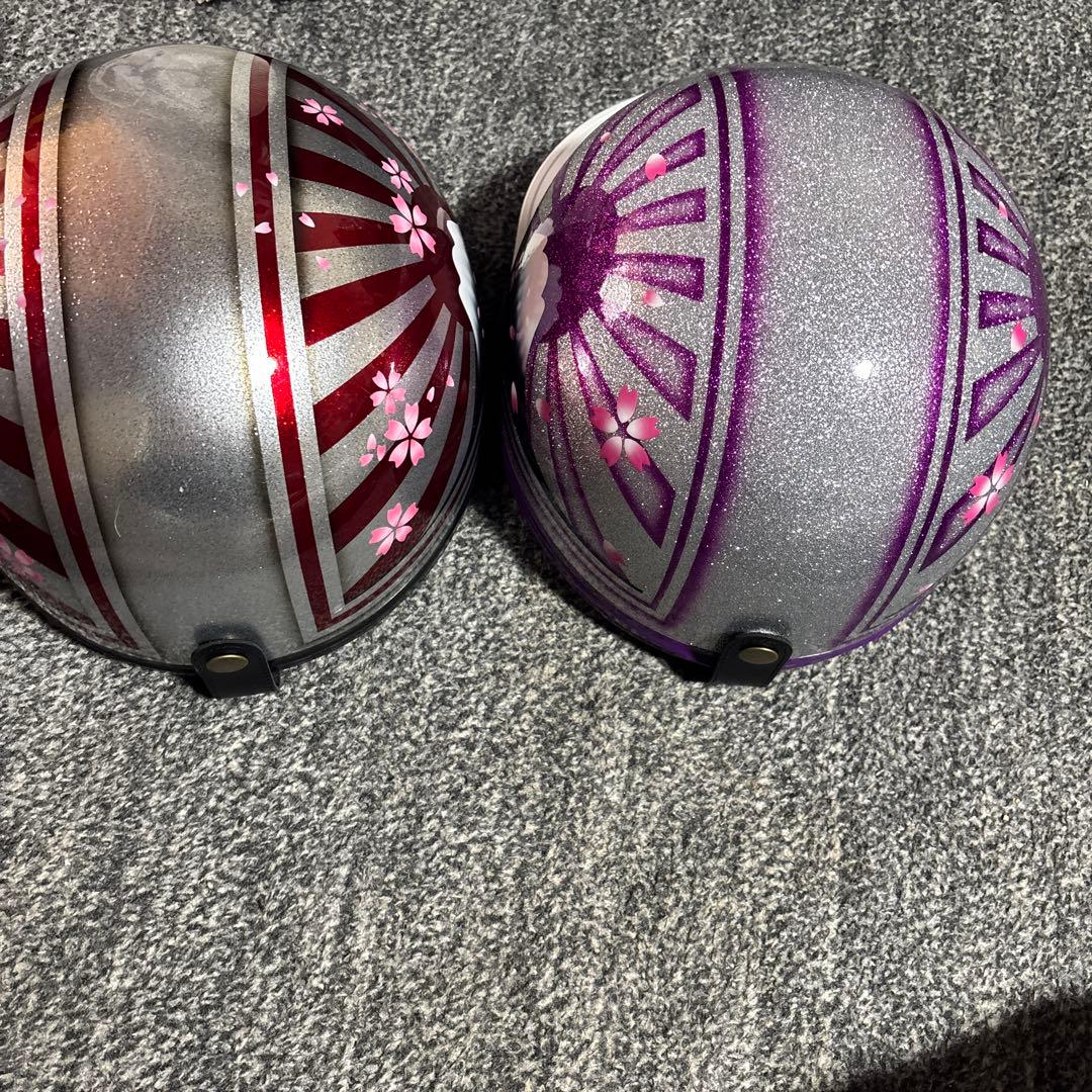 コルクヘルメット左（赤ラメ）