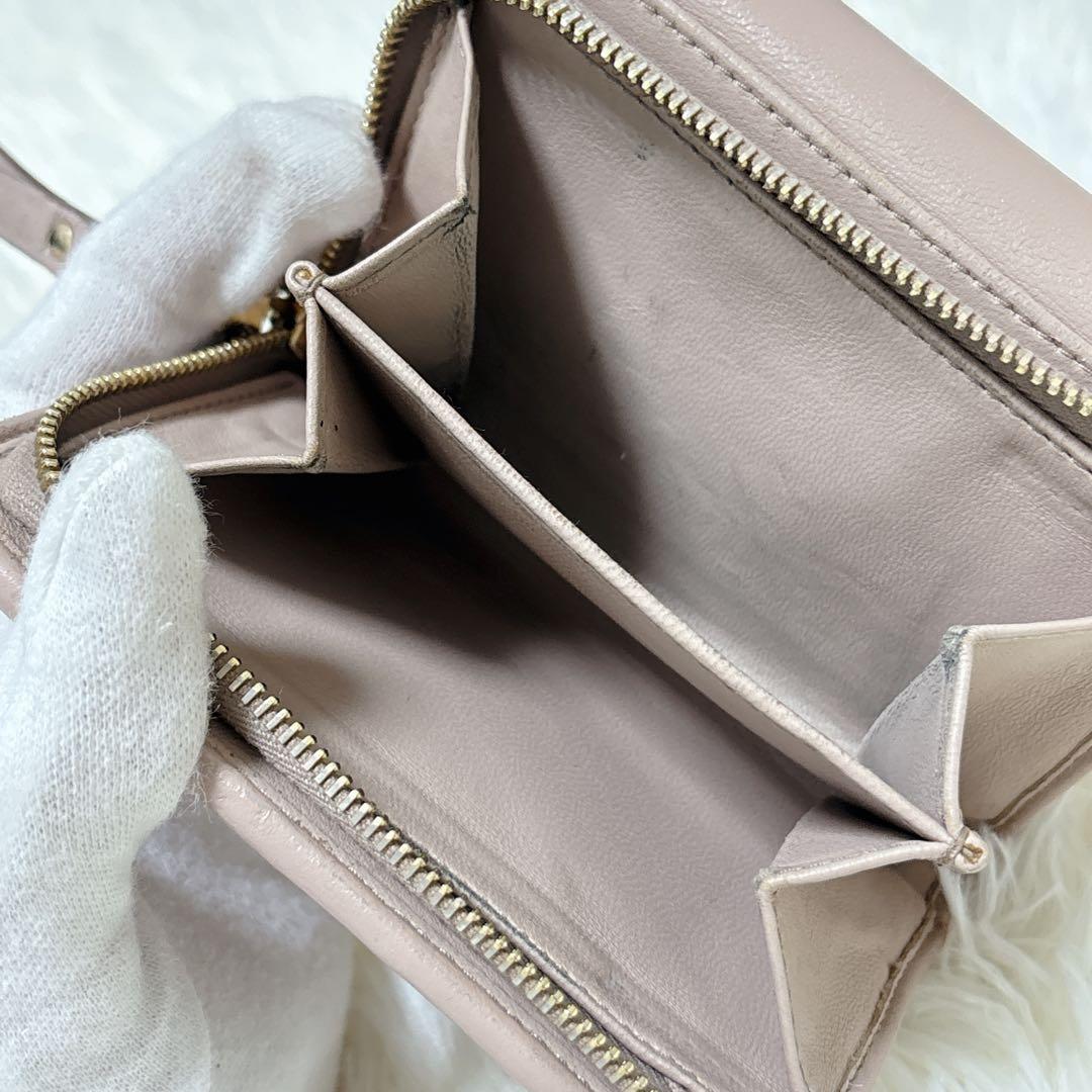 miumiu♡マテラッセ 折り財布 コンパクト ピンクベージュ