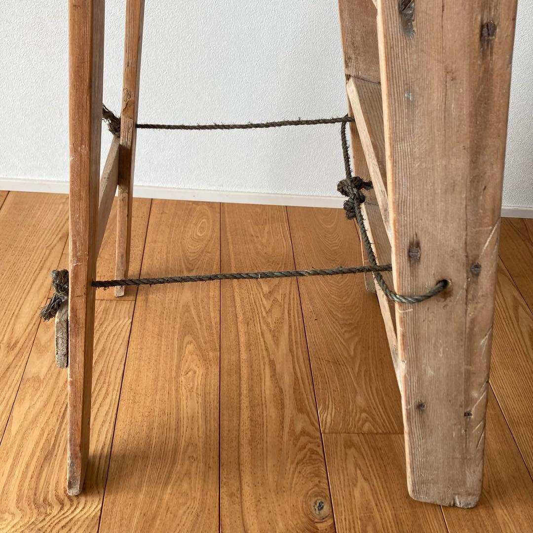 アンティーク木製ラダー　脚立　ハシゴ　梯子