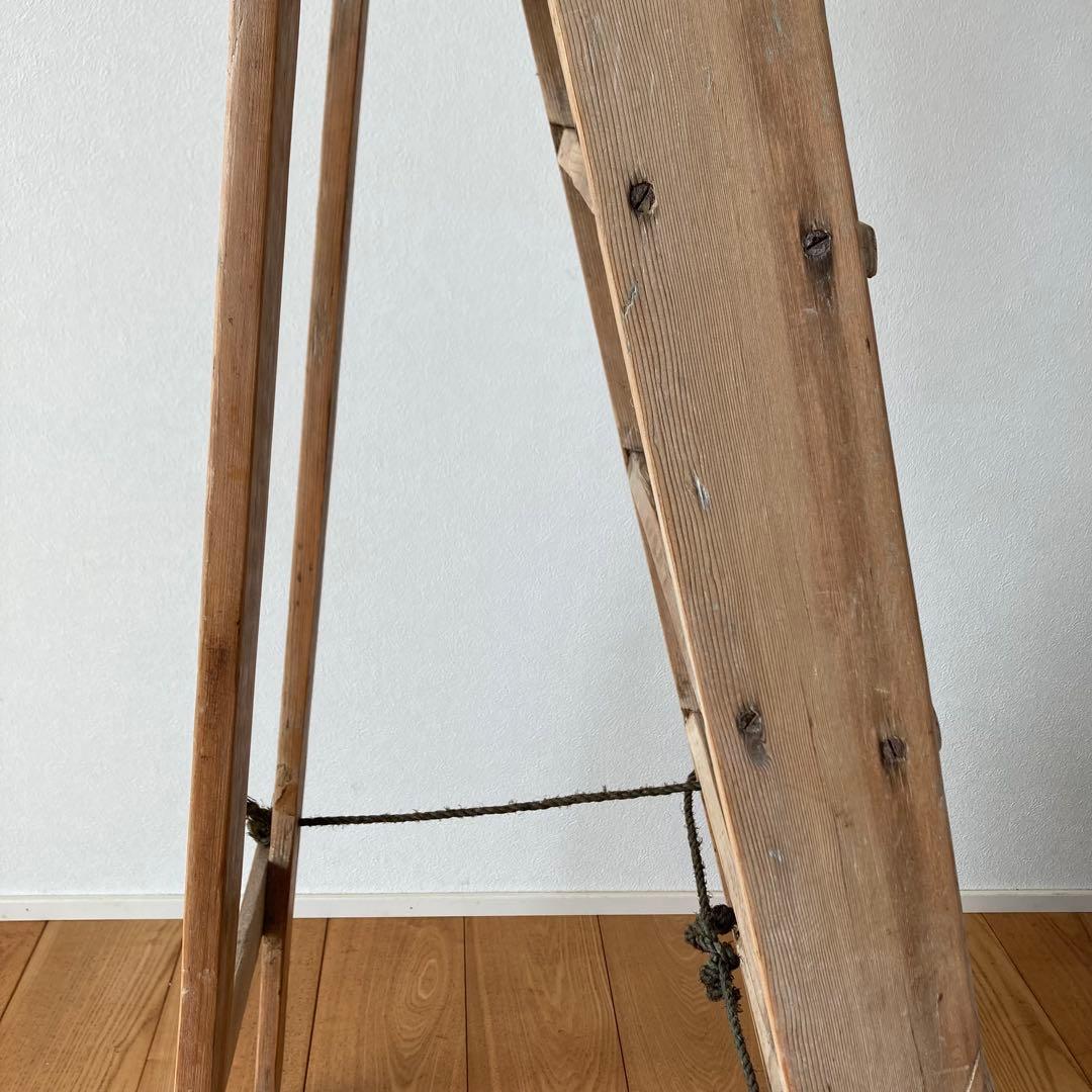 アンティーク木製ラダー　脚立　ハシゴ　梯子