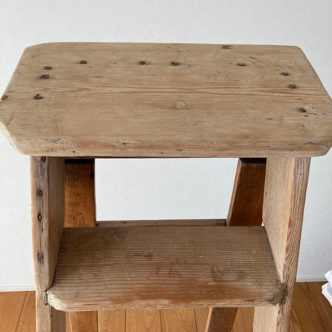 アンティーク木製ラダー　脚立　ハシゴ　梯子