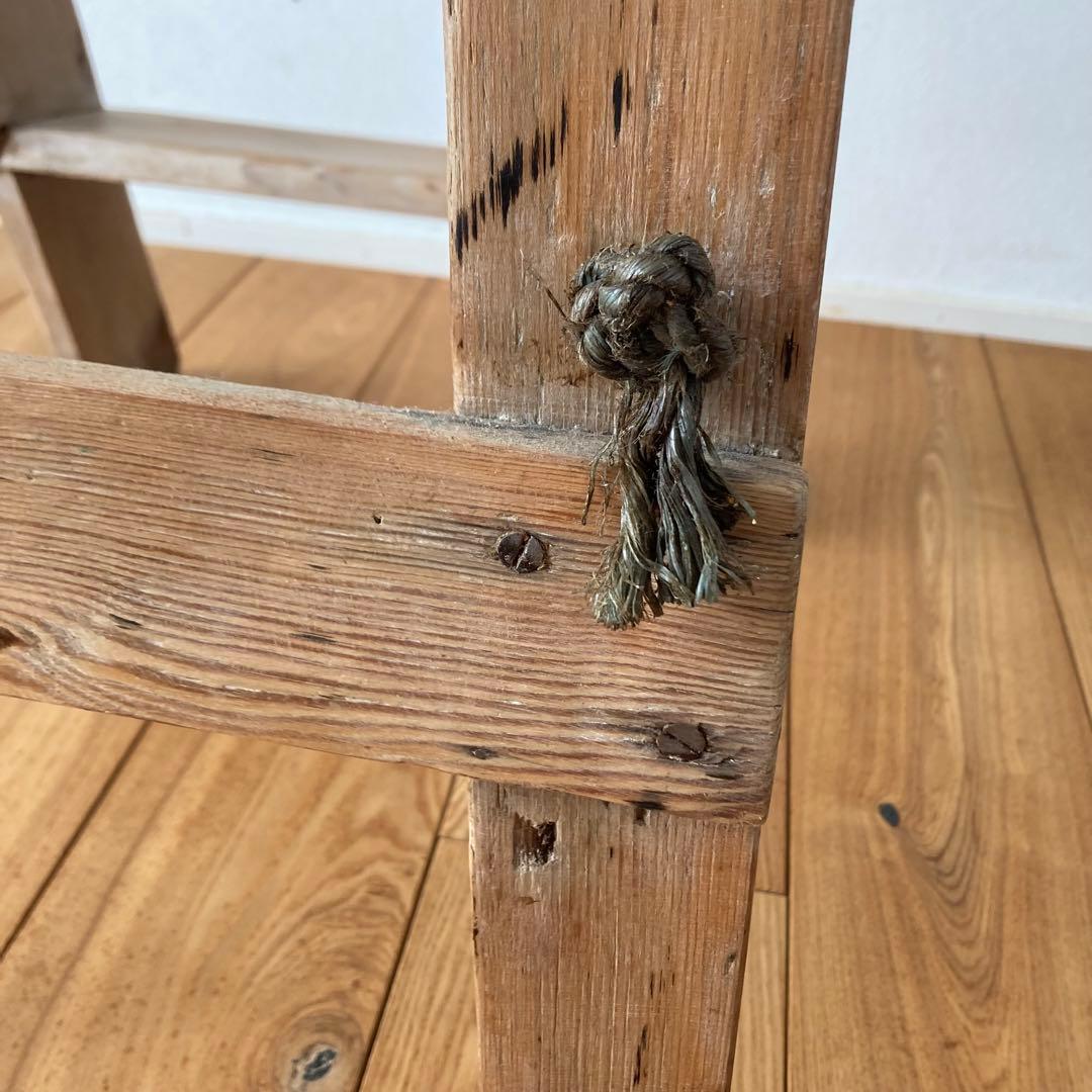 アンティーク木製ラダー　脚立　ハシゴ　梯子