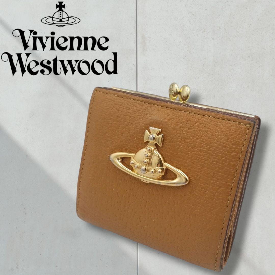 【美品】ヴィヴィアンウェストウッド　3つ折り財布　コンパクト　オーブ　がま口