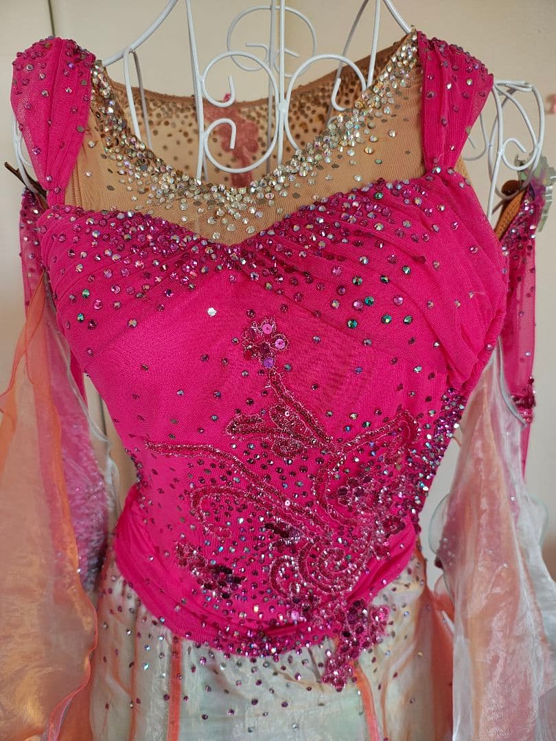 社交ダンス用ドレス ピンクオレンジ