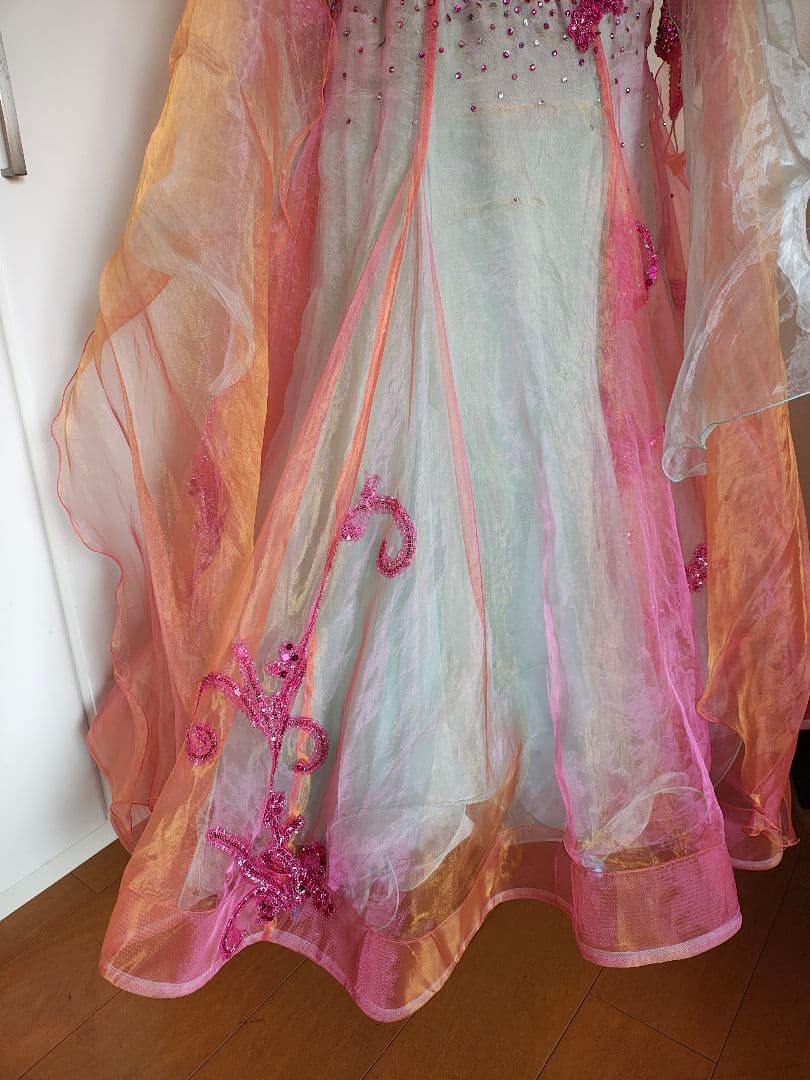 社交ダンス用ドレス ピンクオレンジ