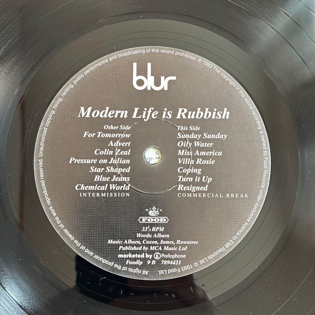 UKオリジナル盤LP BLUR / MODERN LIFE IS RUBBISH