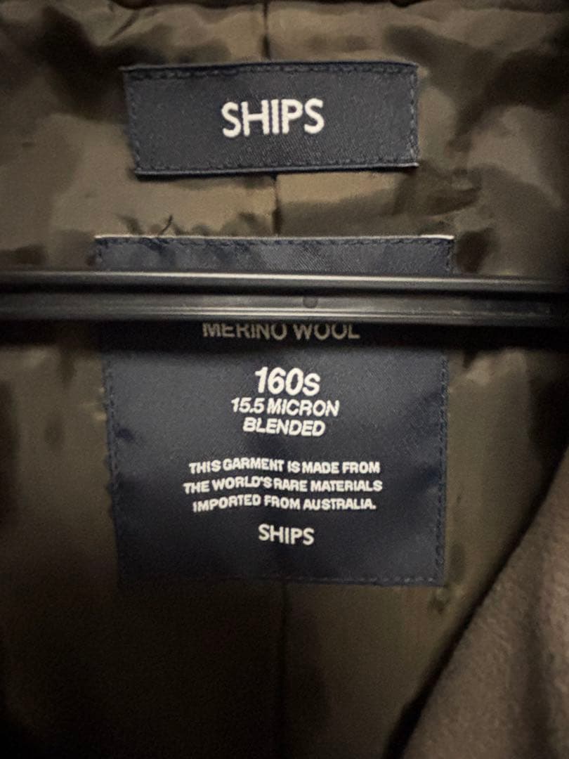 最終値下ships シングルピーコートLサイズ　スーパー160'S