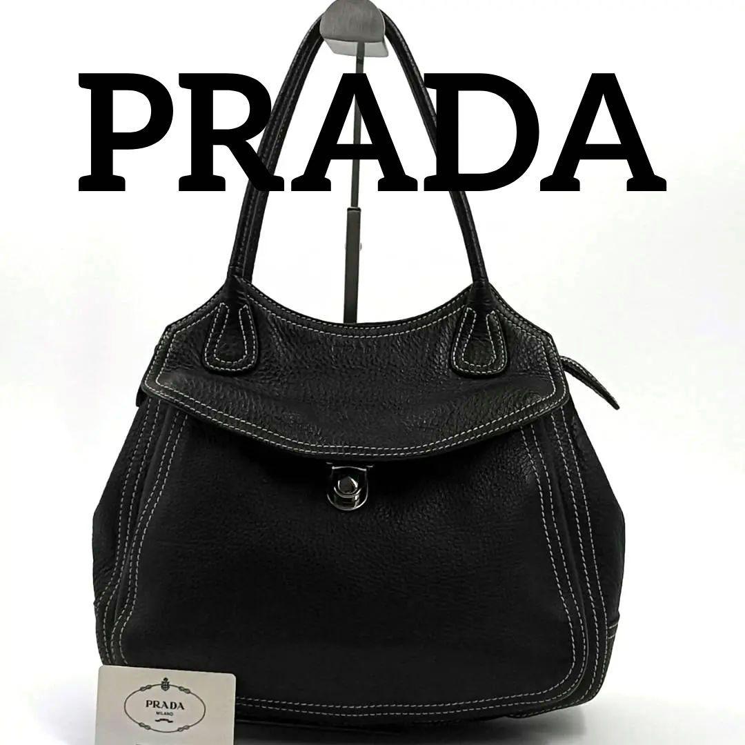 極希少✨️プラダ Archive ヴィッテロダイノ トートバッグ シボ革 黒