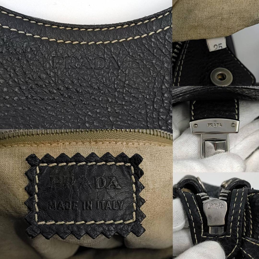 極希少✨️プラダ Archive ヴィッテロダイノ トートバッグ シボ革 黒