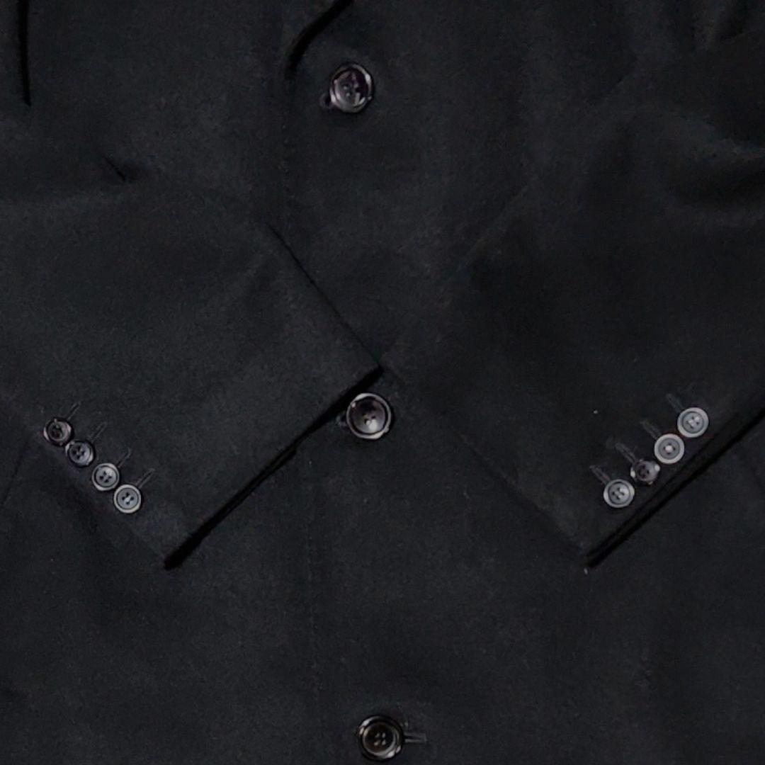 極美品 カシミヤ アンゴラ混 115cmマキシ丈 チェスターコート M 黒
