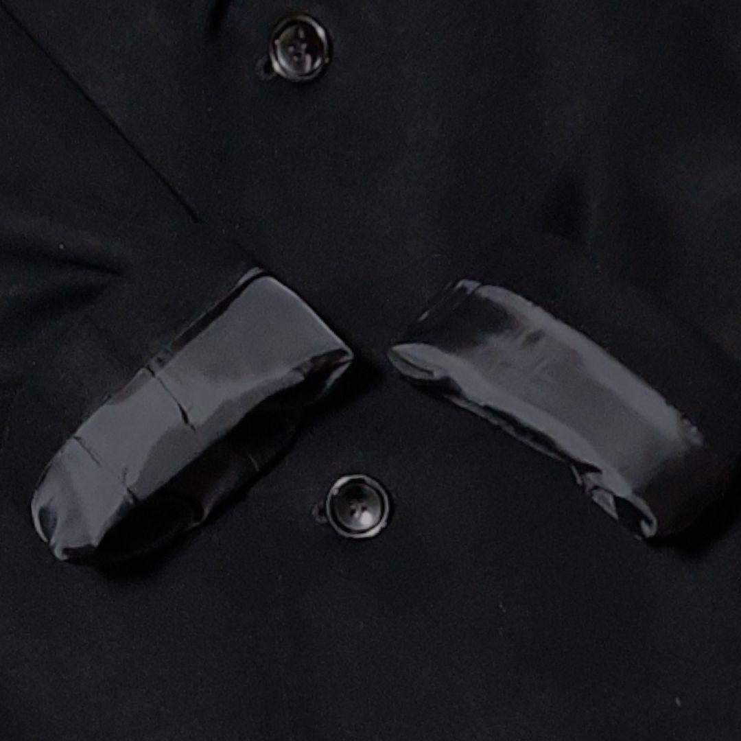 極美品 カシミヤ アンゴラ混 115cmマキシ丈 チェスターコート M 黒