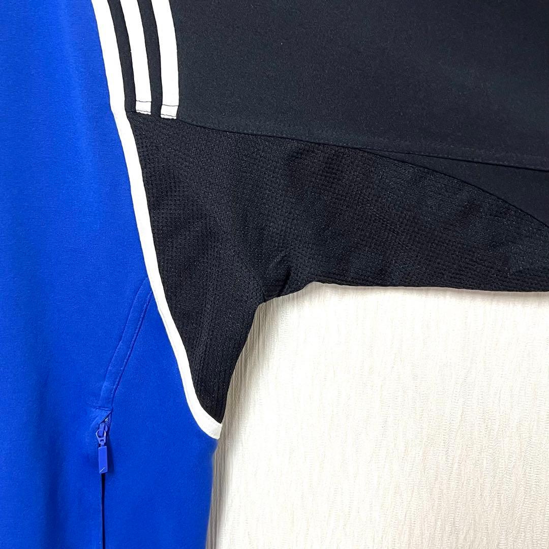 【美品‼️】 90s adidasトラックジャケット あのちゃん L 青 黒 古着