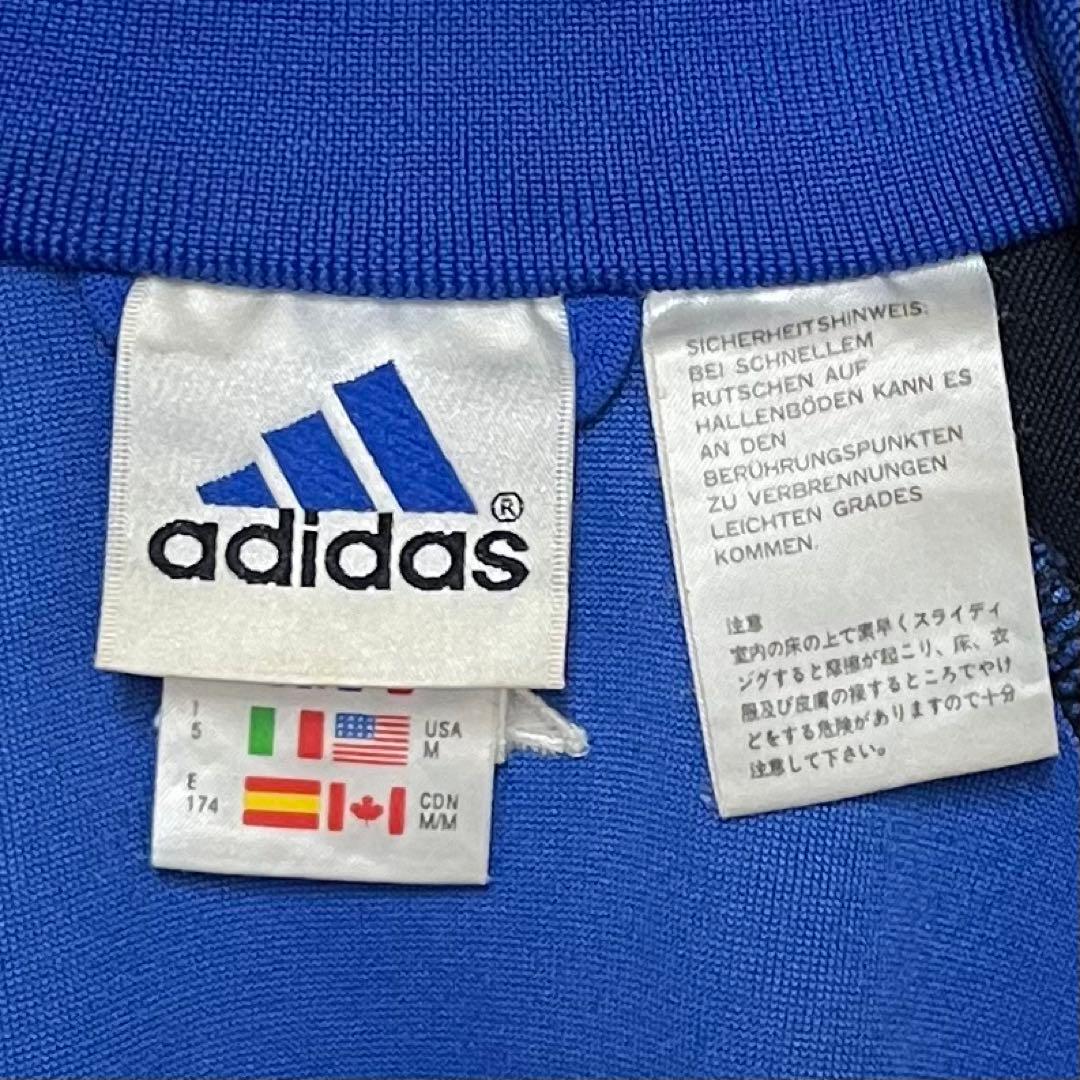 【美品‼️】 90s adidasトラックジャケット あのちゃん L 青 黒 古着