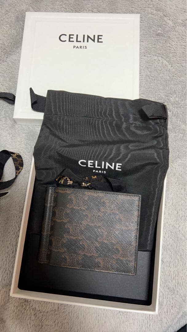 CELINE モノグラム レザー マネークリップ