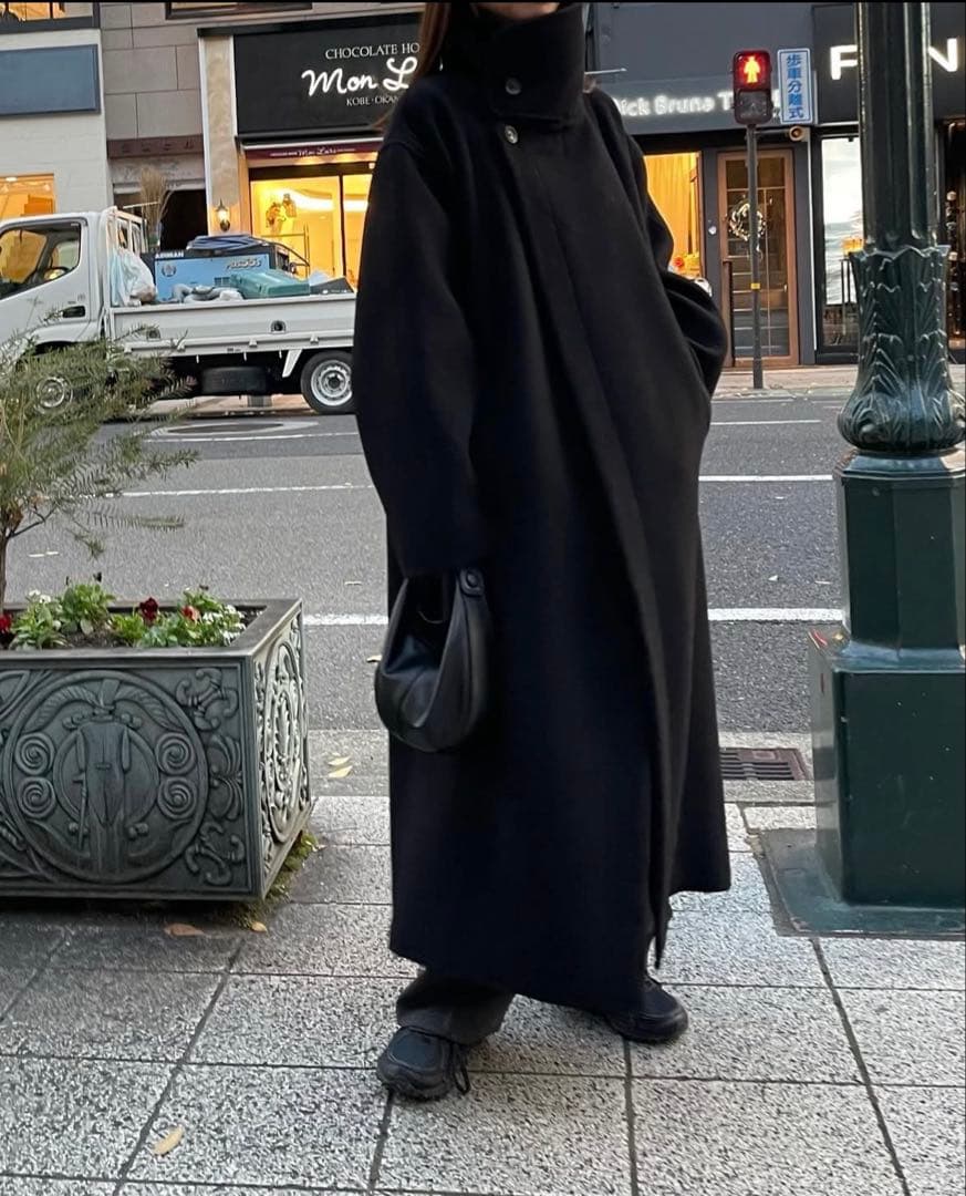 TODAYFUL スタンドカラーウールコート38