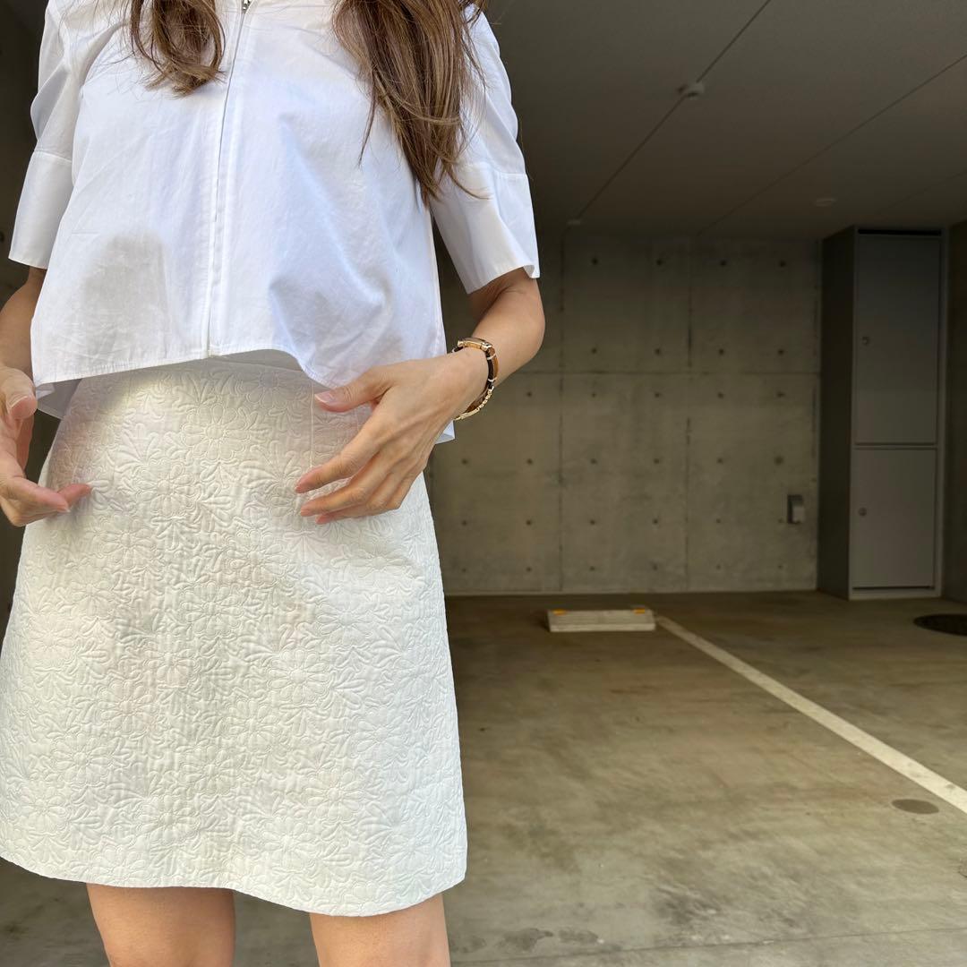 DOLCE&GABBANA ジャガードホワイトスカート NN-3