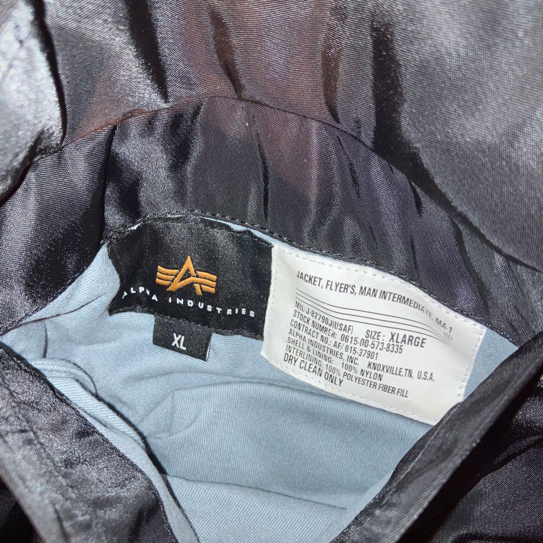 ALPHA アルファ 2000 MA-1 NYLON JACKET XLブラック