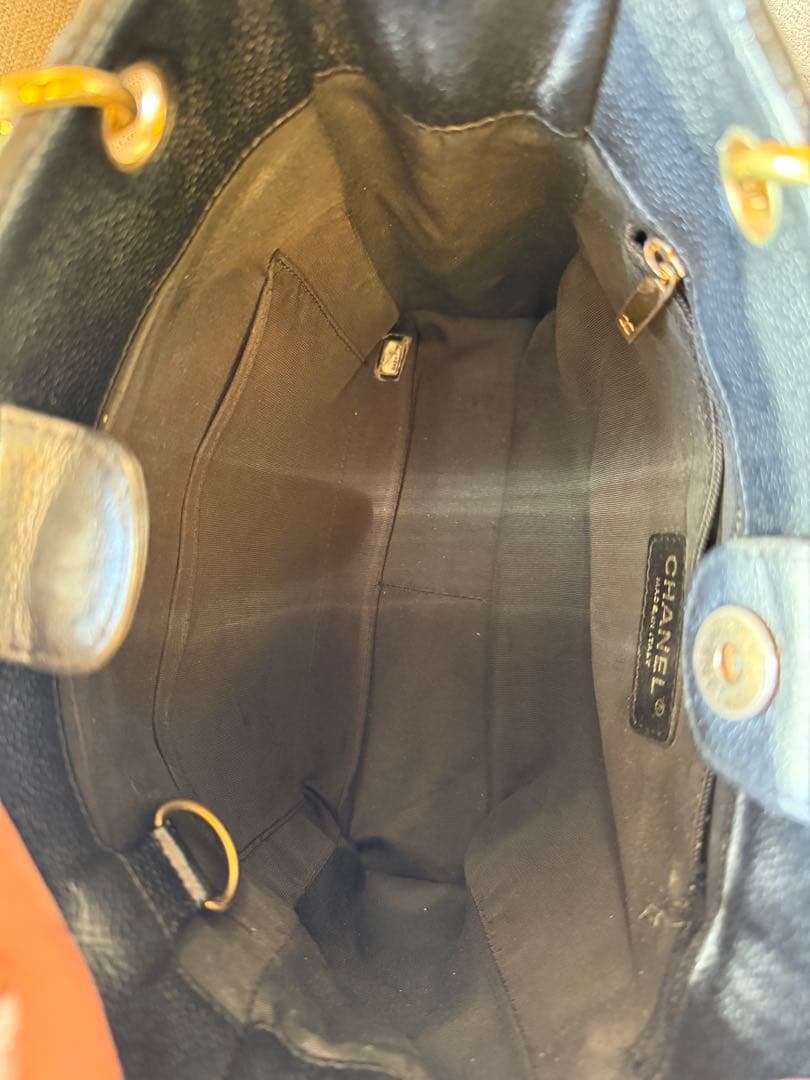 CHANEL シャネル デカ ココマーク キャビアスキン チェーン