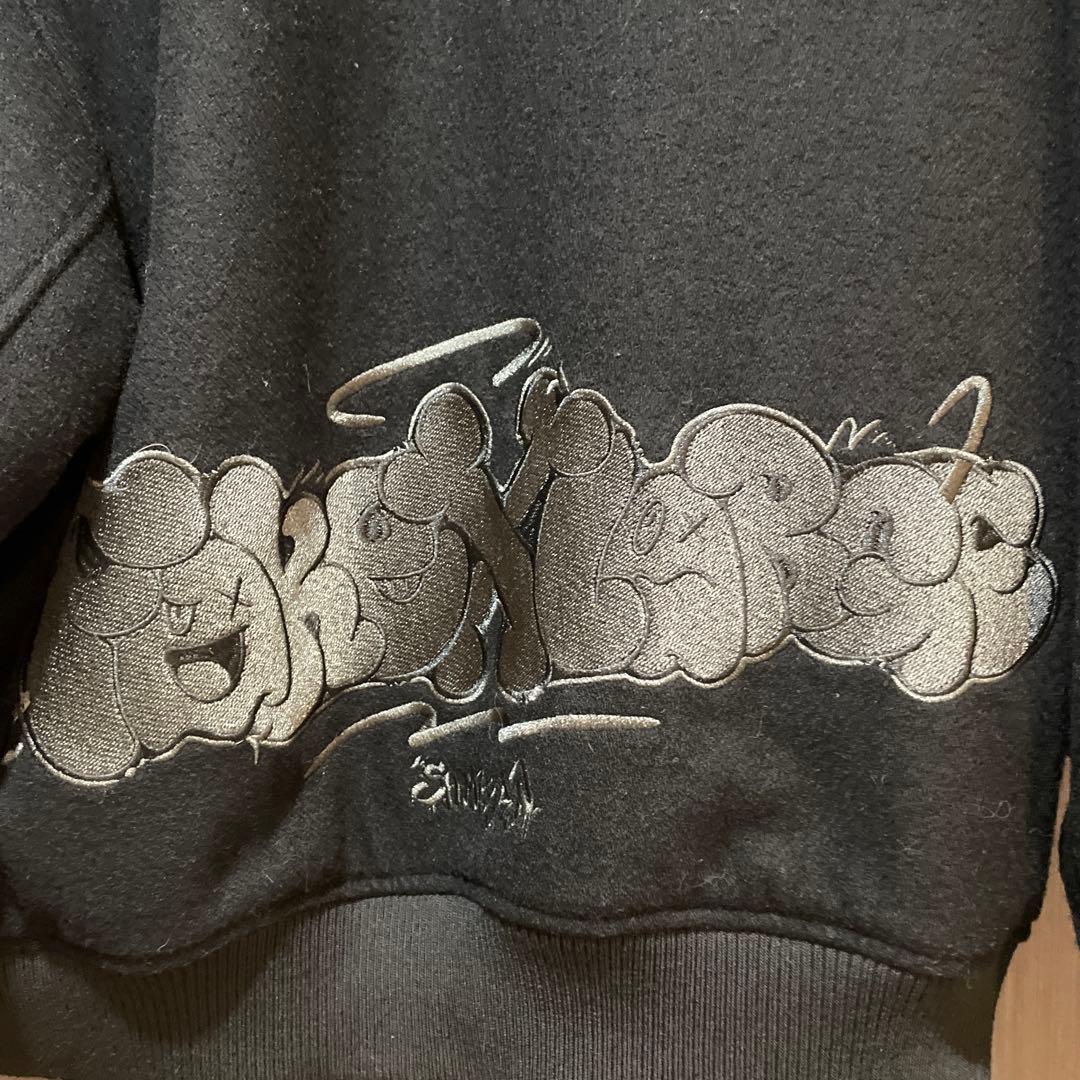 X-LARGE アート刺繍スタジャン ブラック