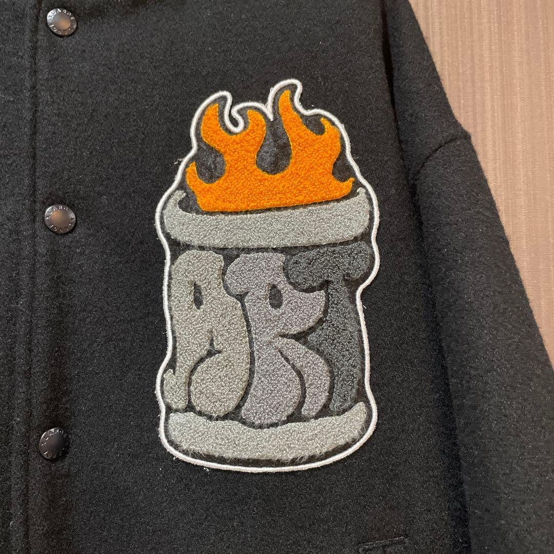 X-LARGE アート刺繍スタジャン ブラック