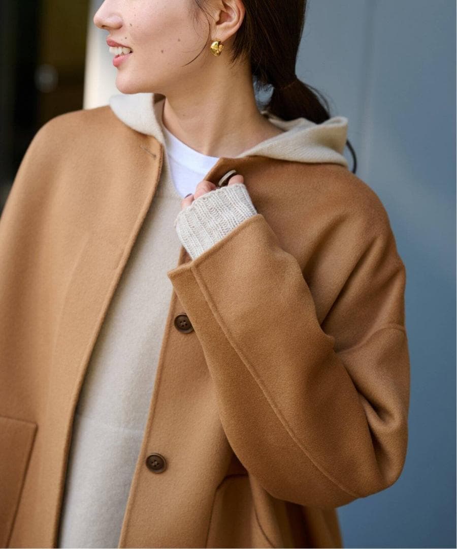 24年完売 フレームワーク ハミルトンリバー クルーネックコート 36 キャメル