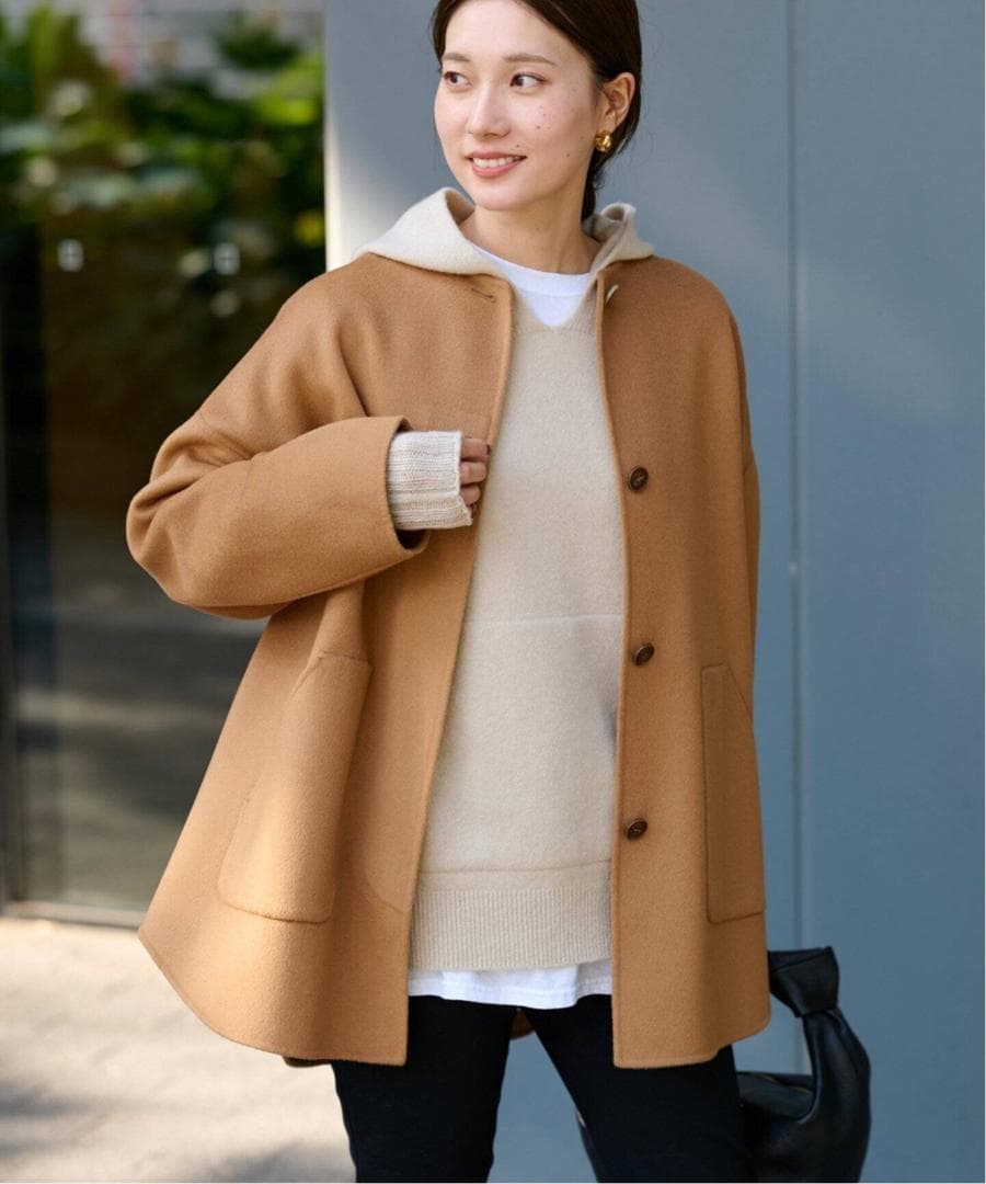 24年完売 フレームワーク ハミルトンリバー クルーネックコート 36 キャメル