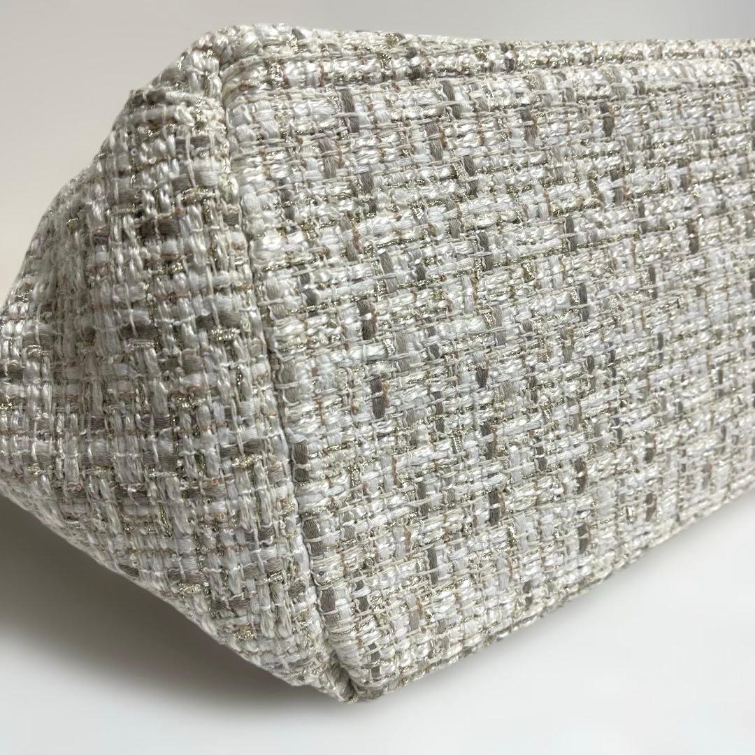 【美品】HYUJENNE ツイードトートバッグ　リパバッグ　クリーム