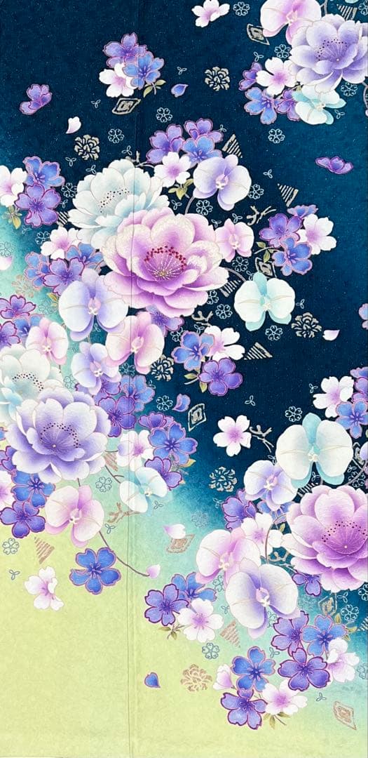 振り袖　フルセット　成人式　長襦袢付　金彩　刺繍　銀通し　ゆったりサイズ　652