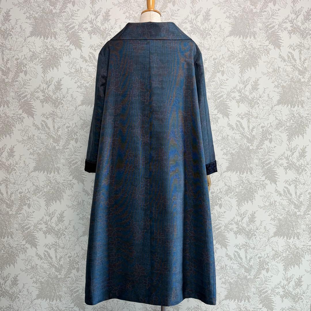 着物リメイク大島紬と上質な紬のリバーシブルコート