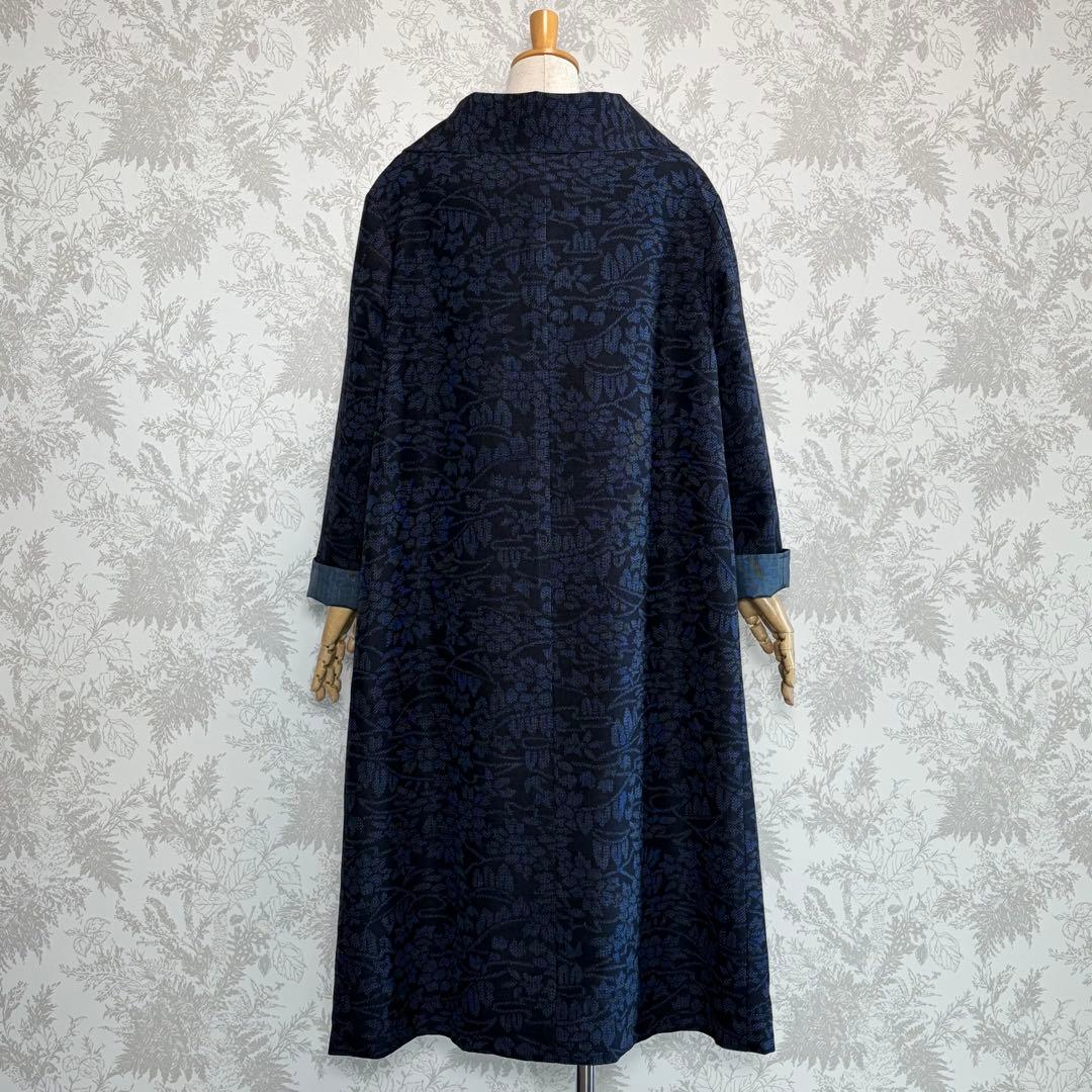 着物リメイク大島紬と上質な紬のリバーシブルコート