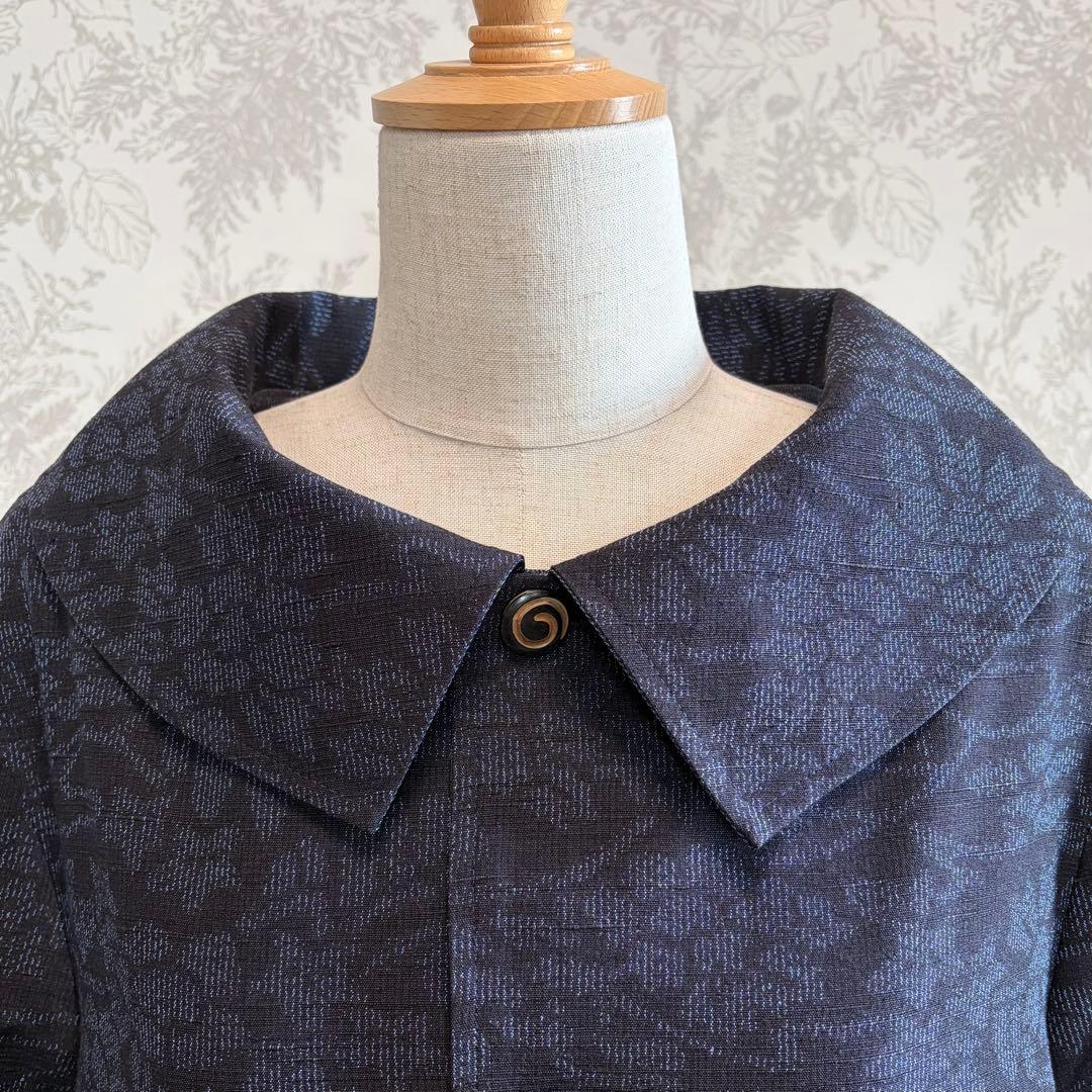 着物リメイク大島紬と上質な紬のリバーシブルコート